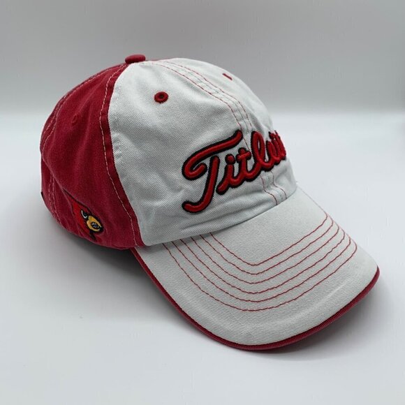 Louisville Cardinals NCAA Red White Titleist 47 Brand Relaxed Fit Strapback Hat - Picture 3 of 7